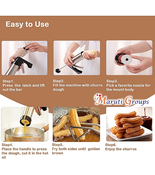 Churro Maker Machine & Biscuit Gun - Manual Dough Press