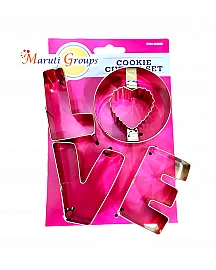 3pc Love Text Cookie Cutter Set / Valentines Day Cookie Cutter / Steel Cutter