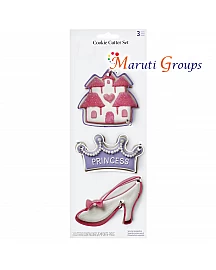 3pc Princess Crown Castle Cookie Cutter Cookie Cutter Set / Steel Cutter