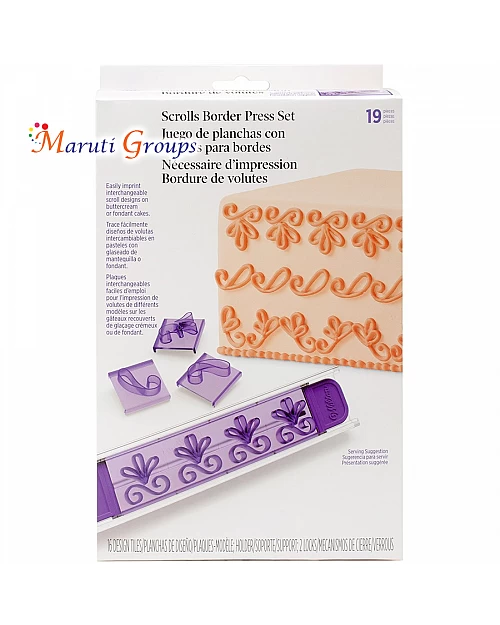 19pc Border Press Set Scrolls for Cake Decorating - Baking Tool
