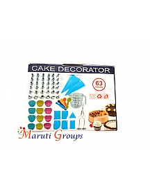 63pc Cake Decorator Set - Baking Tools for Cake Decorating (Piping Bag, Nozzle, Cake Scraper, Measuring Spoon, and Measuring Cup)