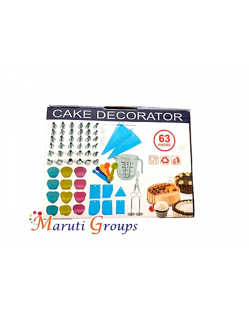 63pc Cake Decorator Set - Baking Tools for Cake Decorating (Piping Bag, Nozzle, Cake Scraper, Measuring Spoon, and Measuring Cup)