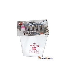 6pc Cotton Piping Bag Set – 12" (4 Nozzles, Coupler, Cotton Bag)