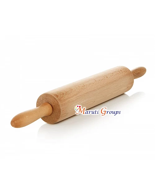 Classic Wood Rolling Pin for Baking – Professional Dough Roller with Handle