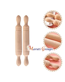 2pc Wooden Mini Rolling Pin – Small Dough Roller (14cm x 2cm)