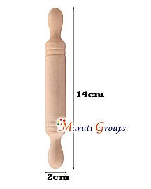 2pc Wooden Mini Rolling Pin – Small Dough Roller (14cm x 2cm)