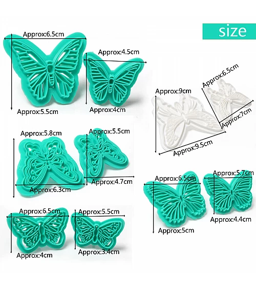 2pcs Butterfly Printing Cutter Set - Cookie & Fondant Cutter for Cake Decorating