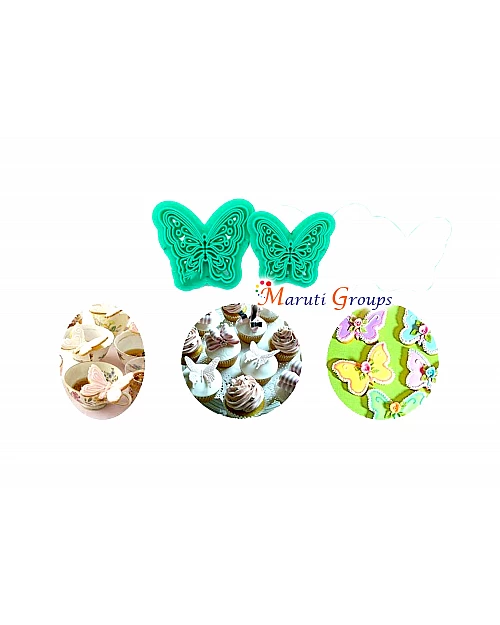 2pcs Butterfly Printing Cutter Set - Cookie & Fondant Cutter for Cake Decorating