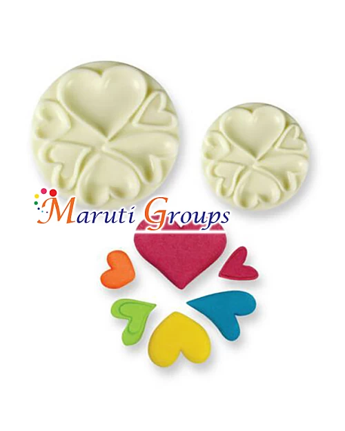 Heart Shapes Pop It Cutter Mould Set - Fondant & Cake Decorating Tool