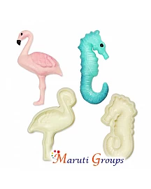 Sea Horse & Flamingo Pop It Cutter Set - Cake Decorating Fondant Cutters