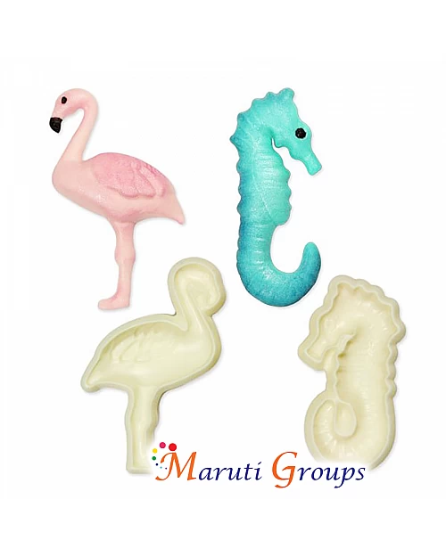 Sea Horse & Flamingo Pop It Cutter Set - Cake Decorating Fondant Cutters