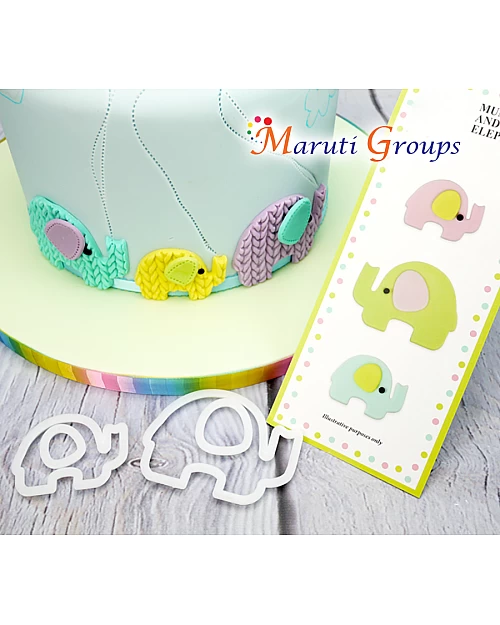 Elephant Cookie Cutter Set - Large and Small Elephant Cake Decoration for Fondant and Gum Paste