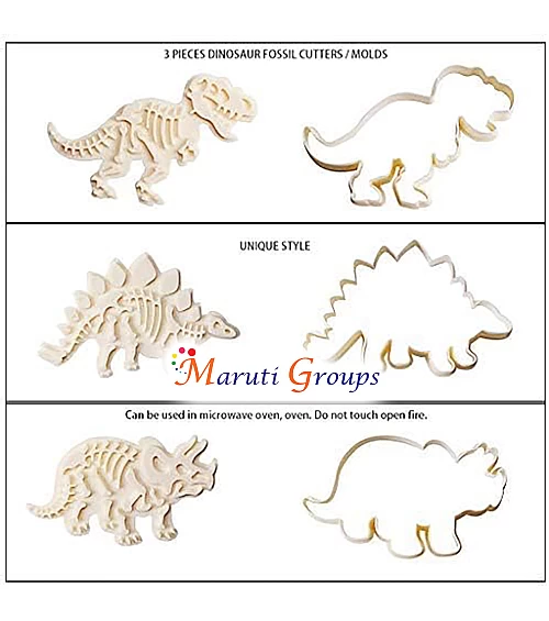 1 PC Dinosaur Triceratops Cookie Cutter – Food Grade Plastic