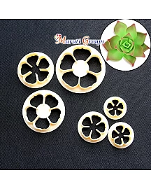 Desert Rose Cookie Cutter Set - 6pcs Succulent Plants Rose Cookie Cutter for Cake Decoration