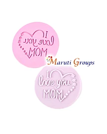 I LOVE YOU MOM Cake Stamp – Round Fondant Embosser Cookie Stamp (8cm) - mOTHERS DAY COOKIE CUTTER