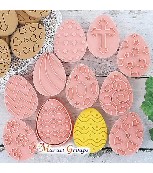 10pc Mixed Shape Easter Egg Cookie Cutter Set