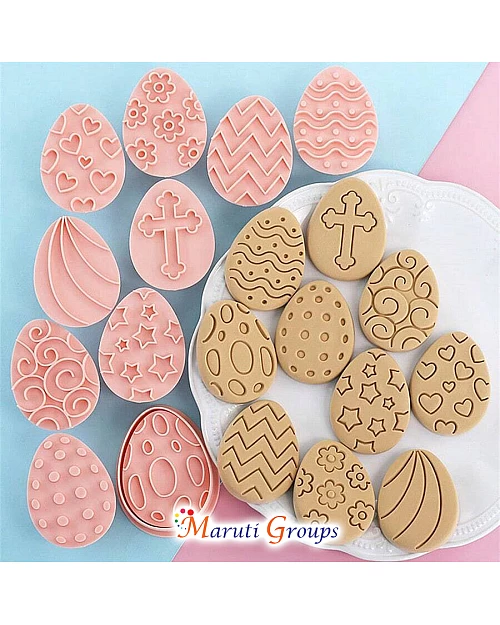 10pc Mixed Shape Easter Egg Cookie Cutter Set