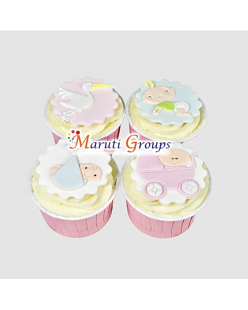 Adorable Baby Icing Cutter - Fondant Stork Pushchair Baby Shower Cutting Tool