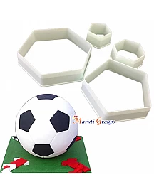 4Pcs Soccer Cookie Cutter Set - Plastic Hexagon Football Biscuit Shapes