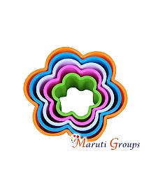 5pc Plastic Flower Cookie Cutter Set - Multi-Color