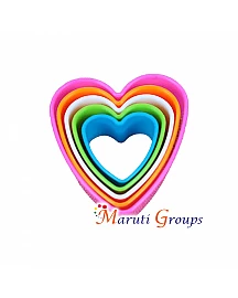 5pc Plastic Heart Cookie Cutter Set - Multi-Color