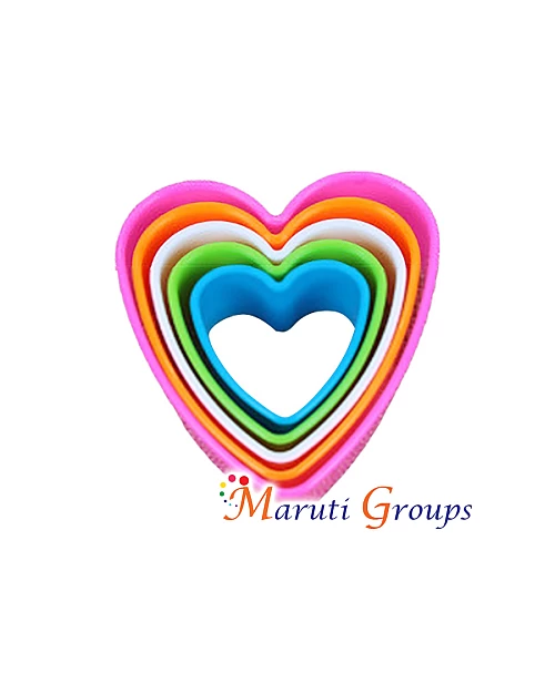 5pc Plastic Heart Cookie Cutter Set - Multi-Color