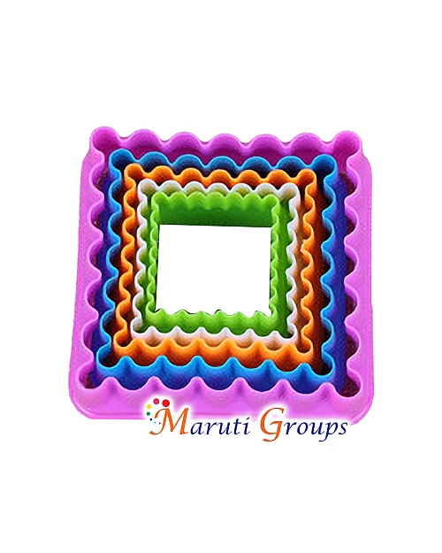 5pc Plastic Square Cookie Cutter Set - Multi-Color