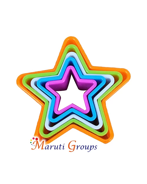 5pc Plastic Star Cookie Cutter Set - Multi-Color