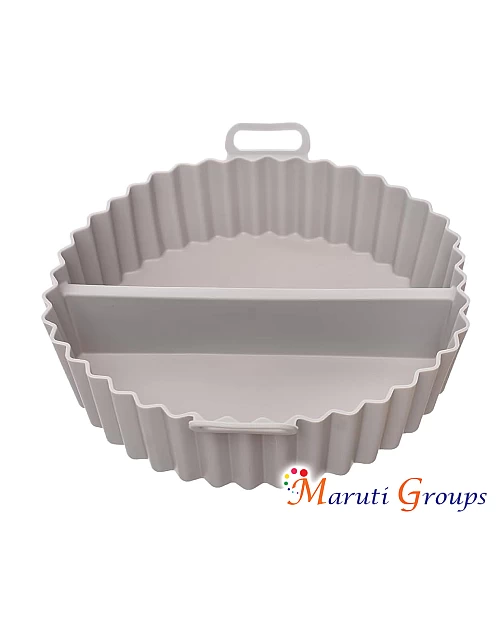 Silicone Air Fryer Tray with Small Silicone Hand – Divided for Versatile Cooking