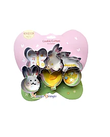 Easter Stainless Steel Cookie Cutter Set – Rabbit, Chick, Butterfly, Sheep & Egg (2.5cm Height)