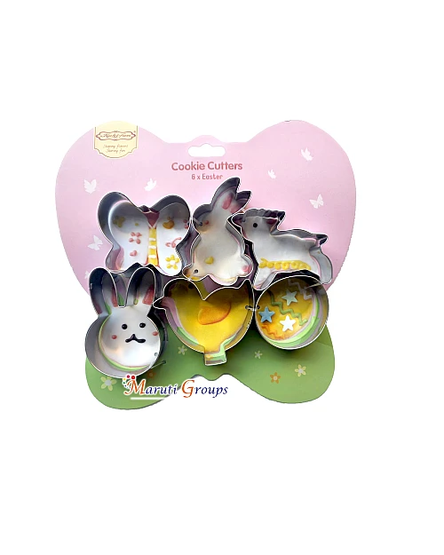 Easter Stainless Steel Cookie Cutter Set – Rabbit, Chick, Butterfly, Sheep & Egg (2.5cm Height)