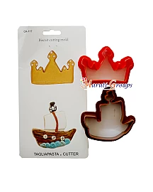 Crown and Ship Cookie Cutter