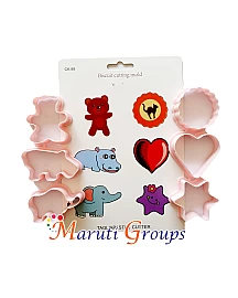 6pc Elephant, Teddy Bear , Heart ,Star ,Wavey round and hippopotamus Cookie Cutter - Ck100