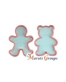 2pc Gingerbread Men and Teddy Bear Plunger Cutter Set