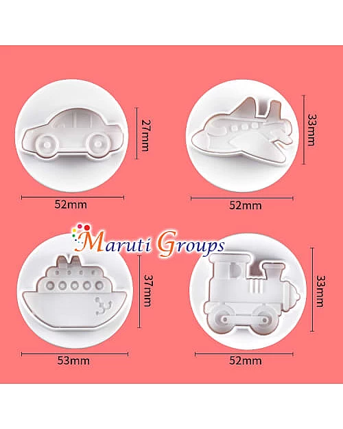 Vehicles / Transport Plunger Cutter Set - Car, Airplane, Train, Ship Cookie Cutters