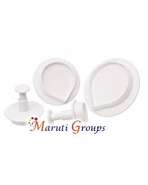 3pc Calla Lily & Rose Petal Plunger Cookie Cutter Set