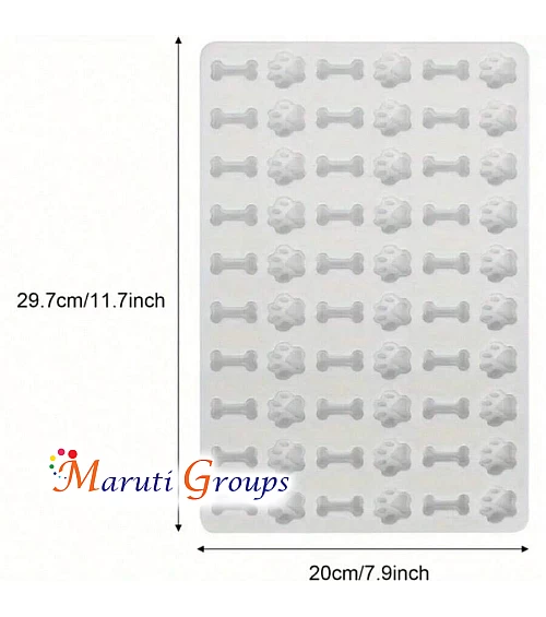 Dog Bone and Paw Silicone Mould – Puppy Treat & Biscuit Making Mold (29.7cm x 20cm)