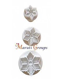 3pc Flowers Plunger Cookie Cutter