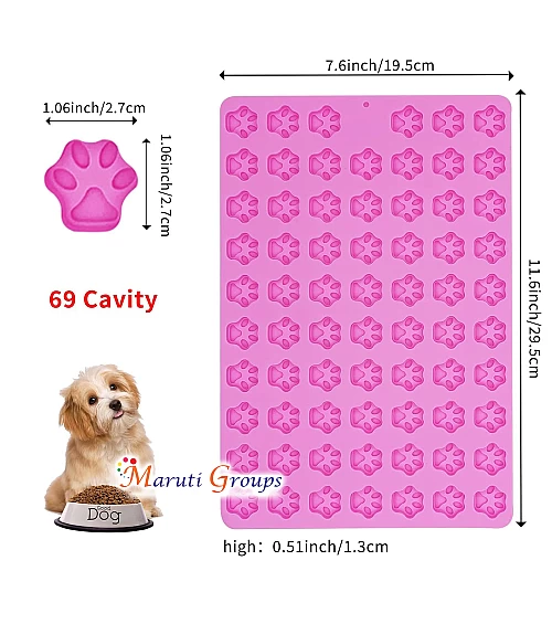 Dog Paw 69 Cavity Silicone Mold - 20cm x 30cm