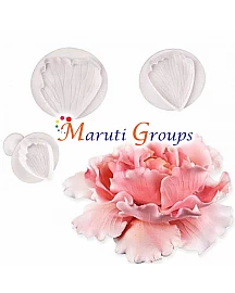 3pc Peony Plunger Cookie Cutter