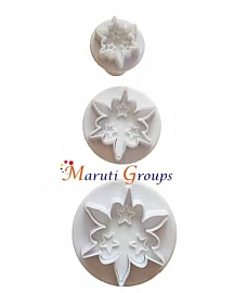 3pc Stars & Flowers Plunger Cookie Cutter Set