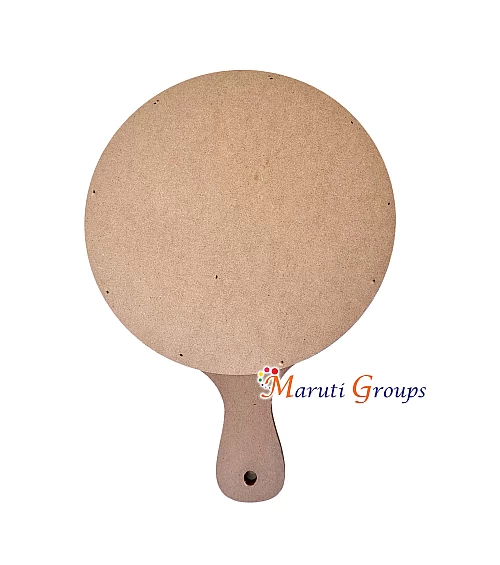1PC Eid Serving Wooden Round Tray with Handle 32cm x 23.7cm