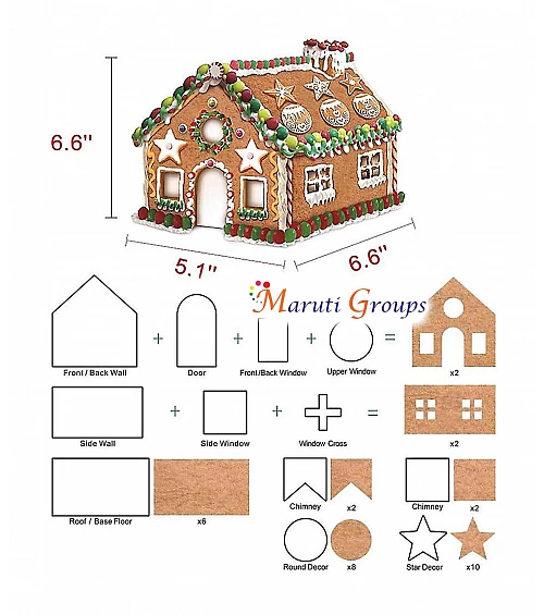 10pcs Stainless Steel Christmas House Cookie Cutters - Gingerbread & Snowhouse Baking Set