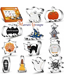 12pc Halloween Cookie Cutter - Stainless Steel 