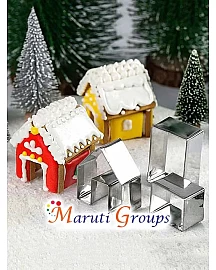 3D Mini Christmas House Cookie Cutter - Stainless Steel - Gingerbread House 