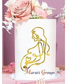 Pregnant Woman Abstract Cake Topper – U Line Art Acrylic Topper