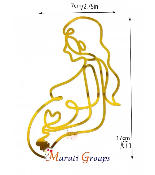 Pregnant Woman Abstract Cake Topper – U Line Art Acrylic Topper