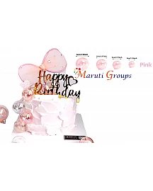 12pc Pink Faux Balls Cake Topper Set For Cake Decorating / Bubble Balls Cake Topper Clear Pink Plastic Ball Cake Decor Christmas Wedding Birthday Party Baking Ornaments