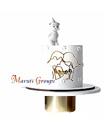 U Line Art Abstract Acrylic Cake Topper Family / Father and Mother