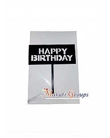 Happy Birthday Cake Topper for cake decorating -  Black